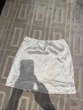Commense White Satin Half Slip